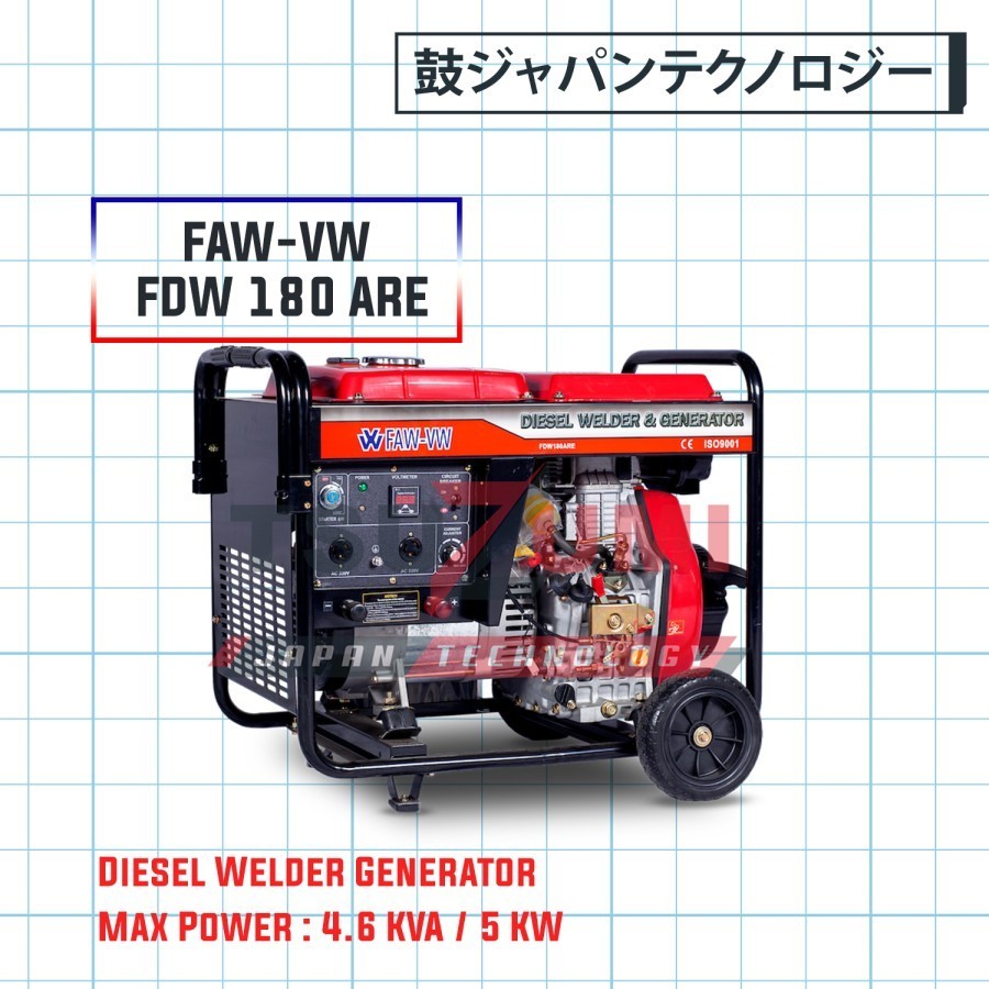 Genset Las Welder Generator FAW-VW FDW 180 ARE Japan Technology / Diesel Welder Generator