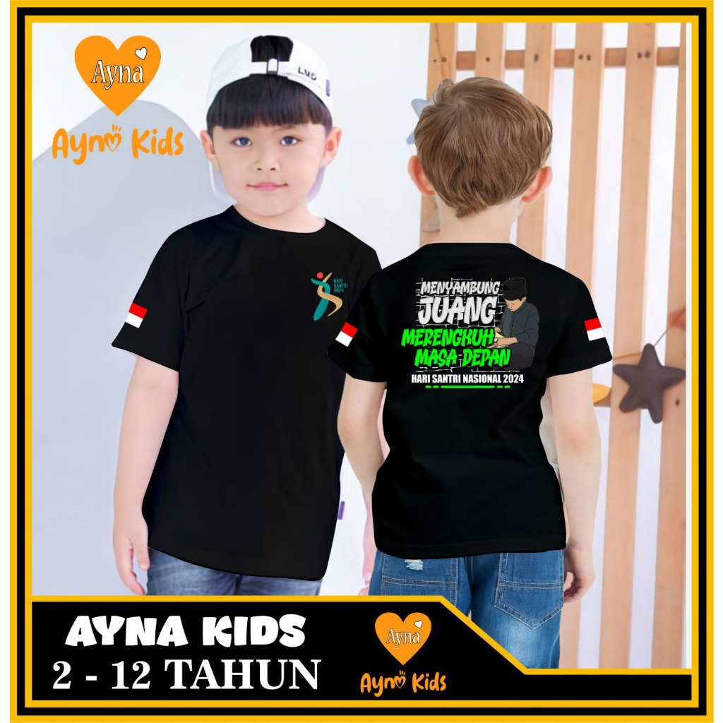 Kaos Katun Anak Terbaru Baju Murah Cewek Cowok Spesial HARI SANTRI NASIONAL Fashion Kekinian Lengan 