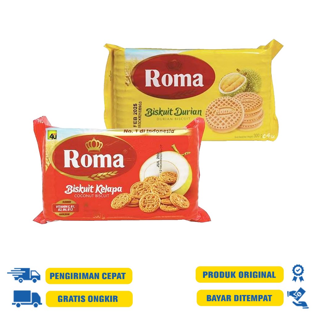 

ROMA BISKUIT KELAPA 300GR | DURIAN |ENAK|MURAH|CEMILAN