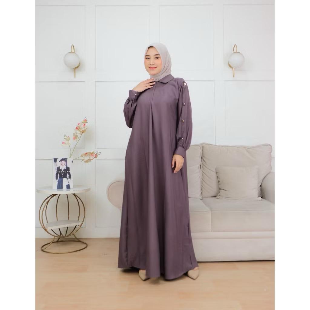 Raifana Dress Gamis Wanita Remaja Muslim Simple dan Elegan Terbaru Kondangan