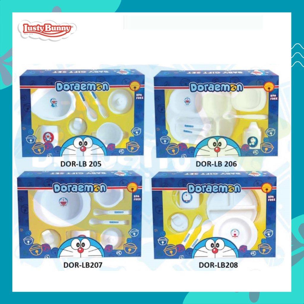 LUSTY BUNNY - Doraemon Feeding Set Dooz Medium Perlengkapan Makan Bayi Bunny Set Perlengkapan Makan 