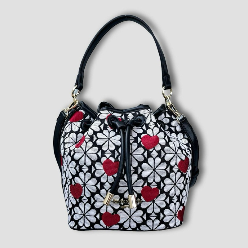 KS Flower Jacquard Stripe Medium Bucket Bag