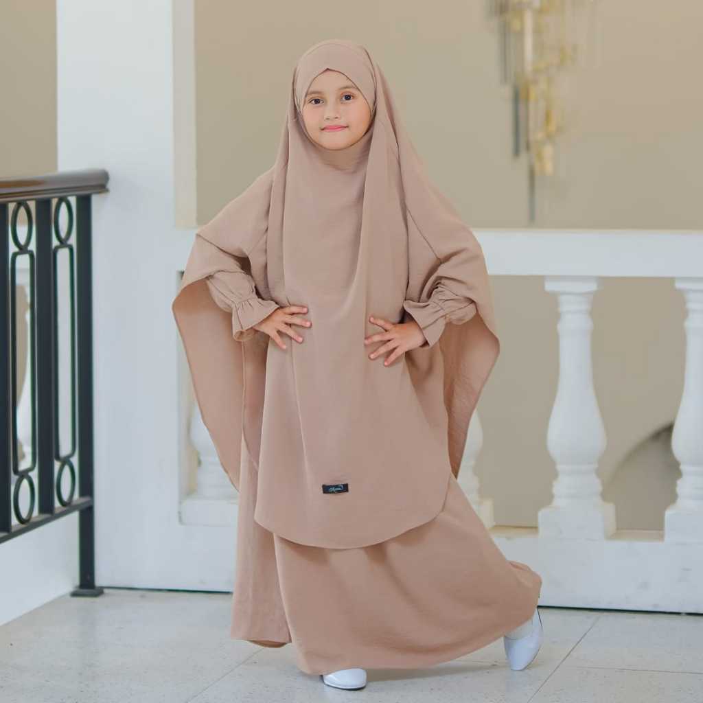 D2BLACK ~ Gamis Syari Anak Anti UV Nabila Set Coksu