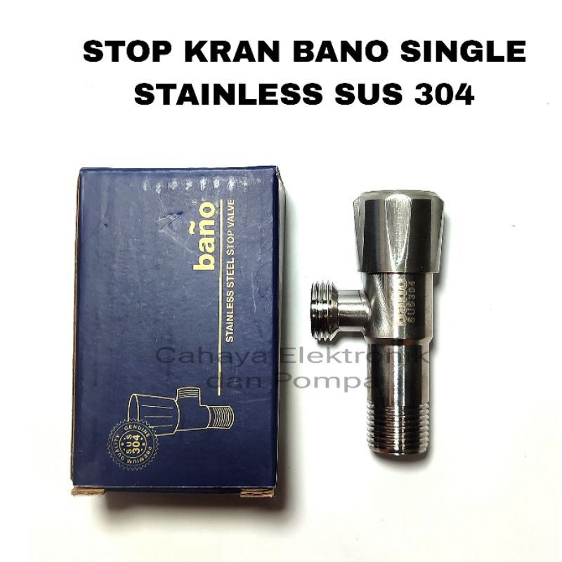 Stop Kran Stainless SUS 304 Kuningan Toilet Single Bano/Stop Valve Single Bano/Stop Kran Awet Bano/S