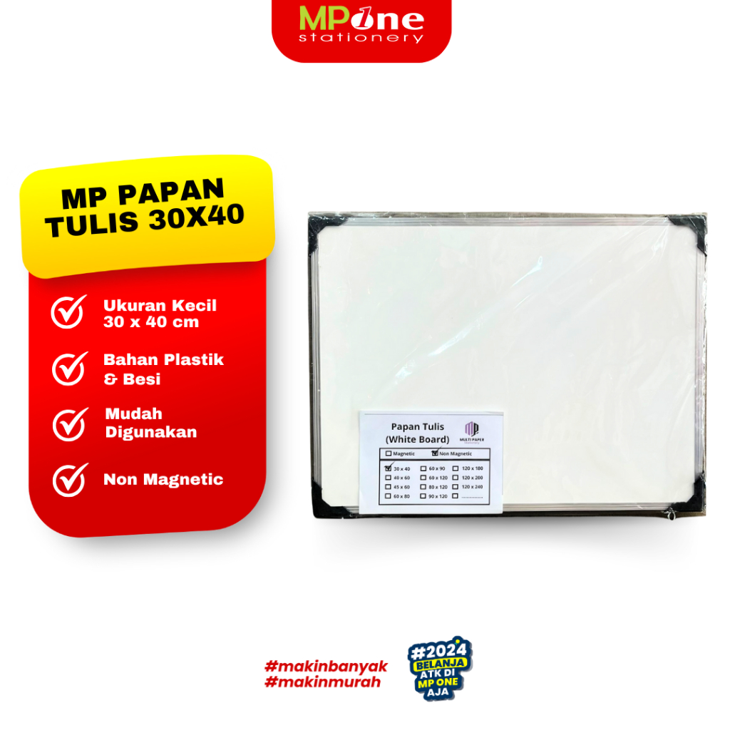 

MP Papan Tulis Putih Kecil 30cm x 40cm / Whiteboard 30x40