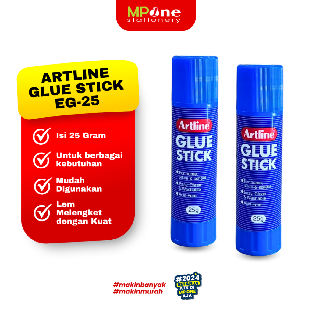 

Artline Glue Stick Sedang 25 gram EG-25 / Lem Stik Kuat, Easy Artline EG-25