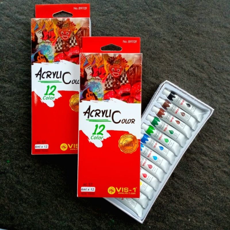 

Cat Acrylic VIS-1 6ml 12 Warna ( Set ) [ Original ]