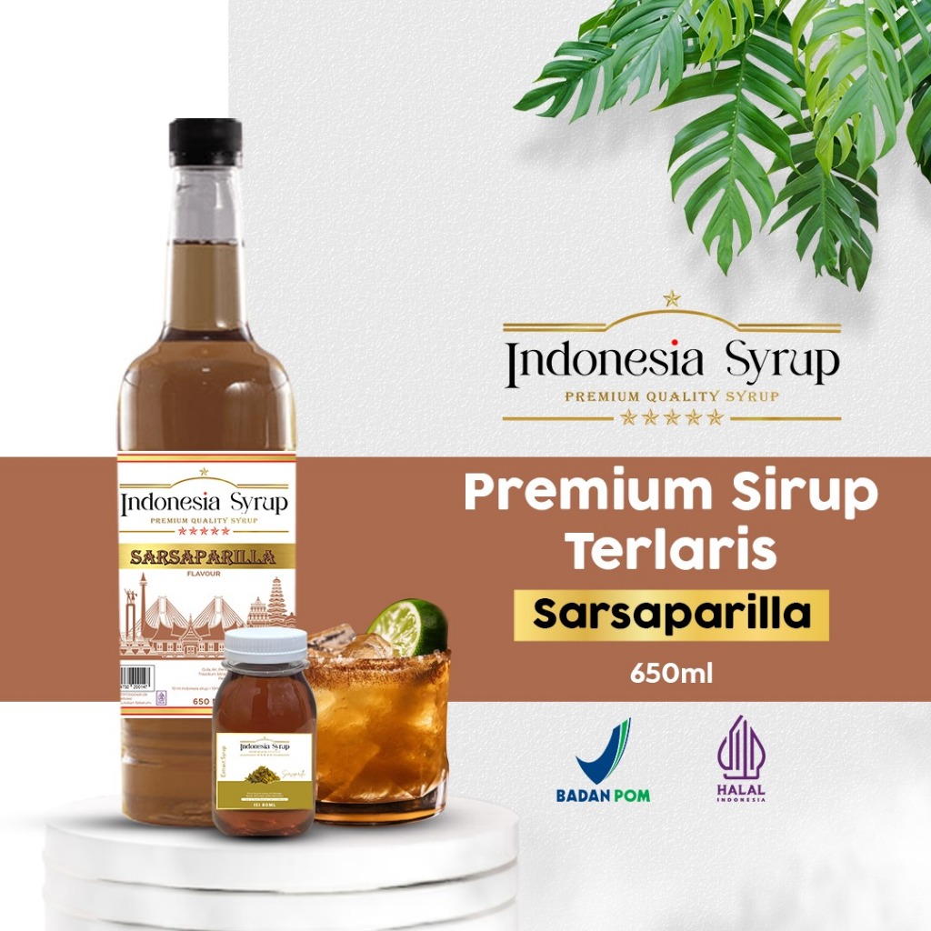 

Sirup Premium Rasa Sarsaparilla Minuman Sirop Flavoured Syrup Halal BPOM 650 ml Indonesia Syrup Omura Powder