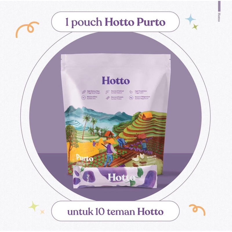 

[ READY! ] Hotto Purto 100% ASLI 1 pouch 16 sachet expired 2026 multigrain oat purple potato