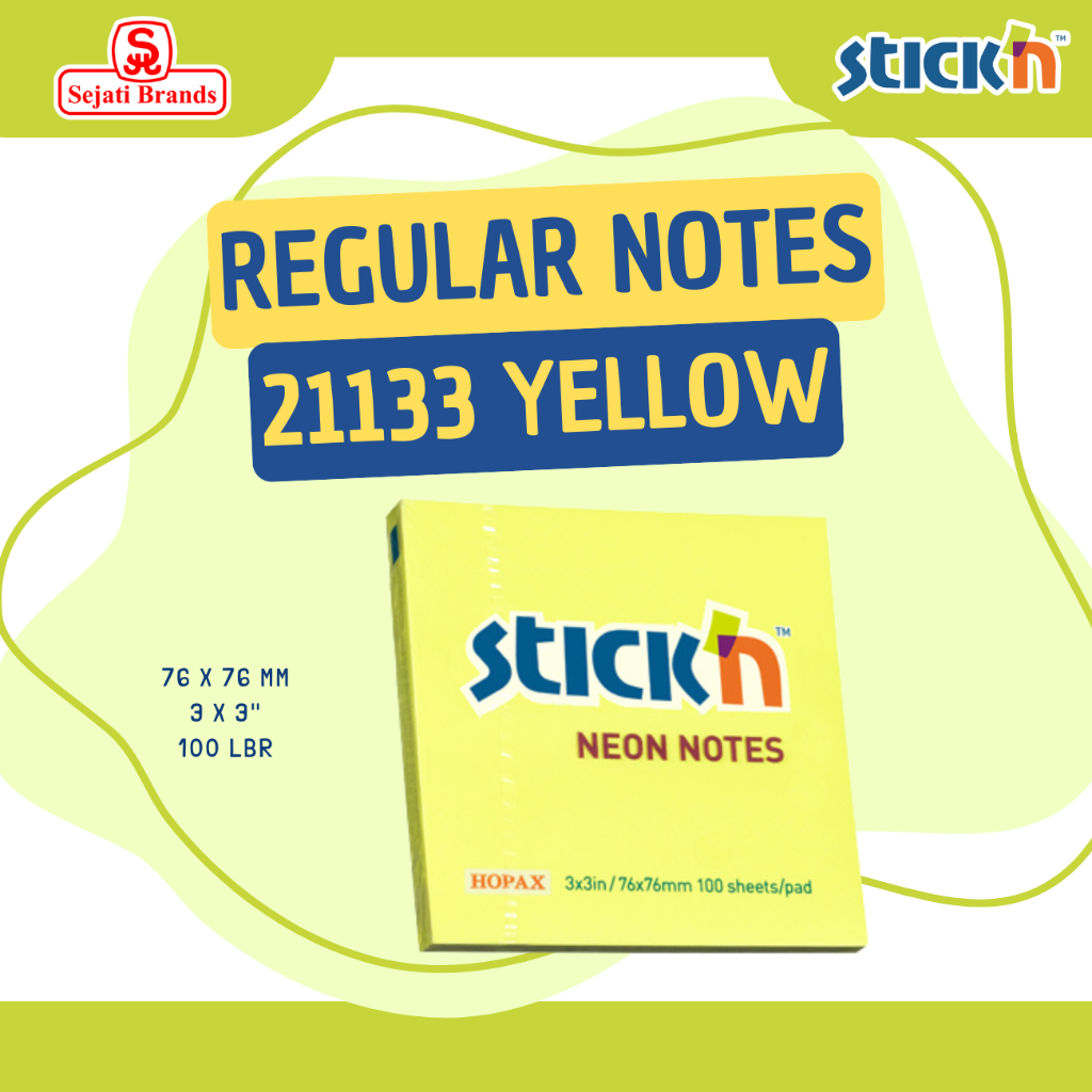 

Stick'n Regular Notes 21133 (3x3) Neon Yellow