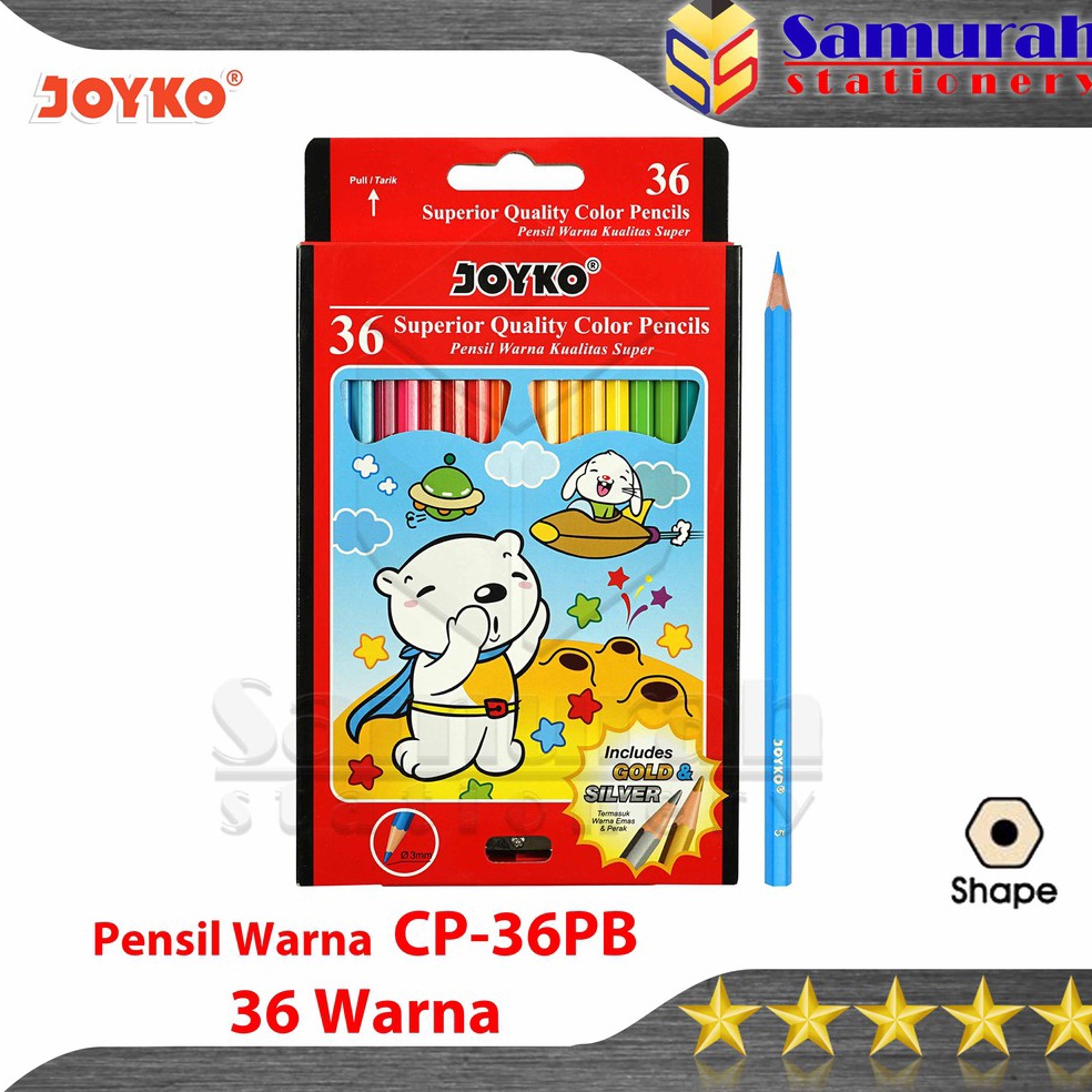 

KODE F27P Pensil Warna Joyko CP 36 PB Warna Panjang Color Pencil CP36PB Colors Mewarnai 36PB Drawing