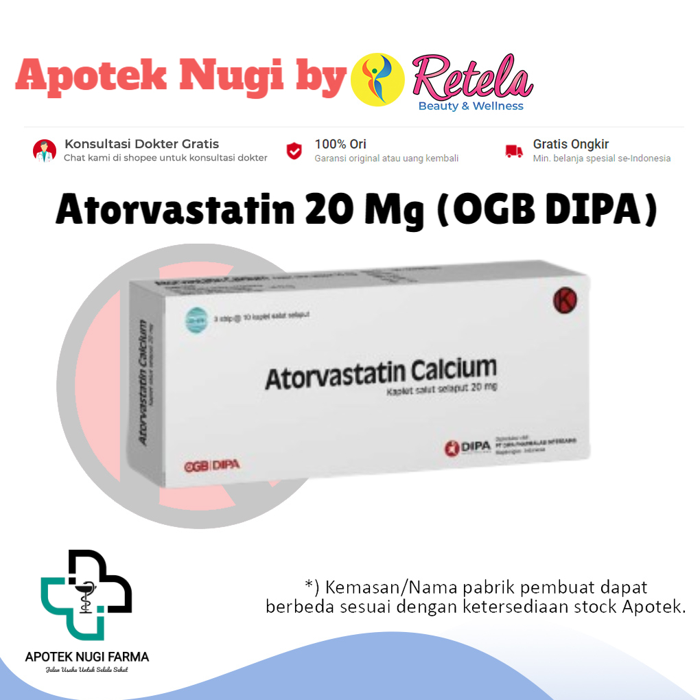 Atorvastatin 20 Mg 1 Box 100 Tablet (OGB DIPA)