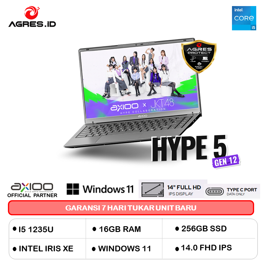 AXIOO HYPE 5 G12 I5 1235 16GB 512GB W11+OHS 14.0FHD IPS BLK