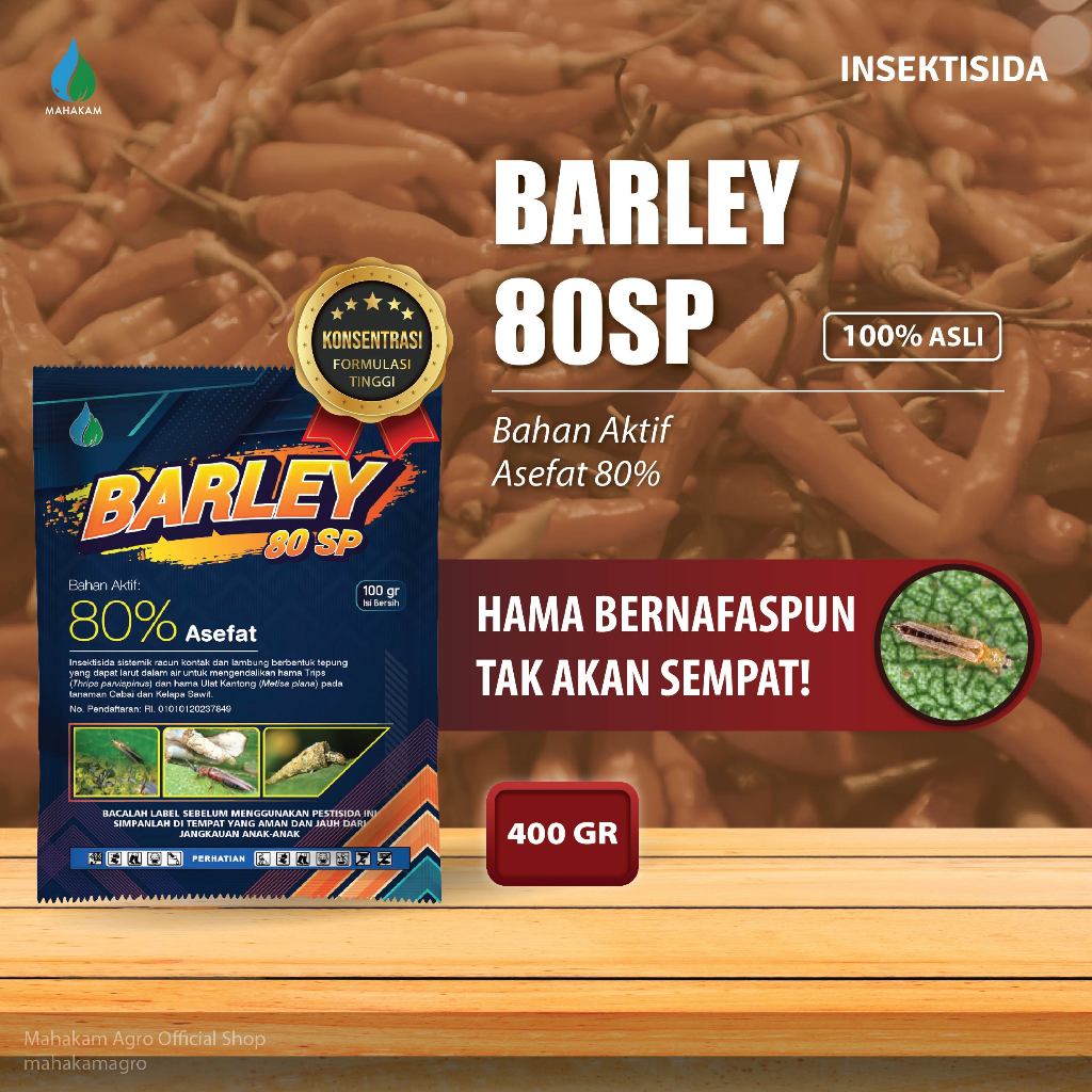 Mahakam Barley 80 SP 400 Gram - Insektisida Pembasmi Hama Tanaman Cabai & Kelapa Sawit