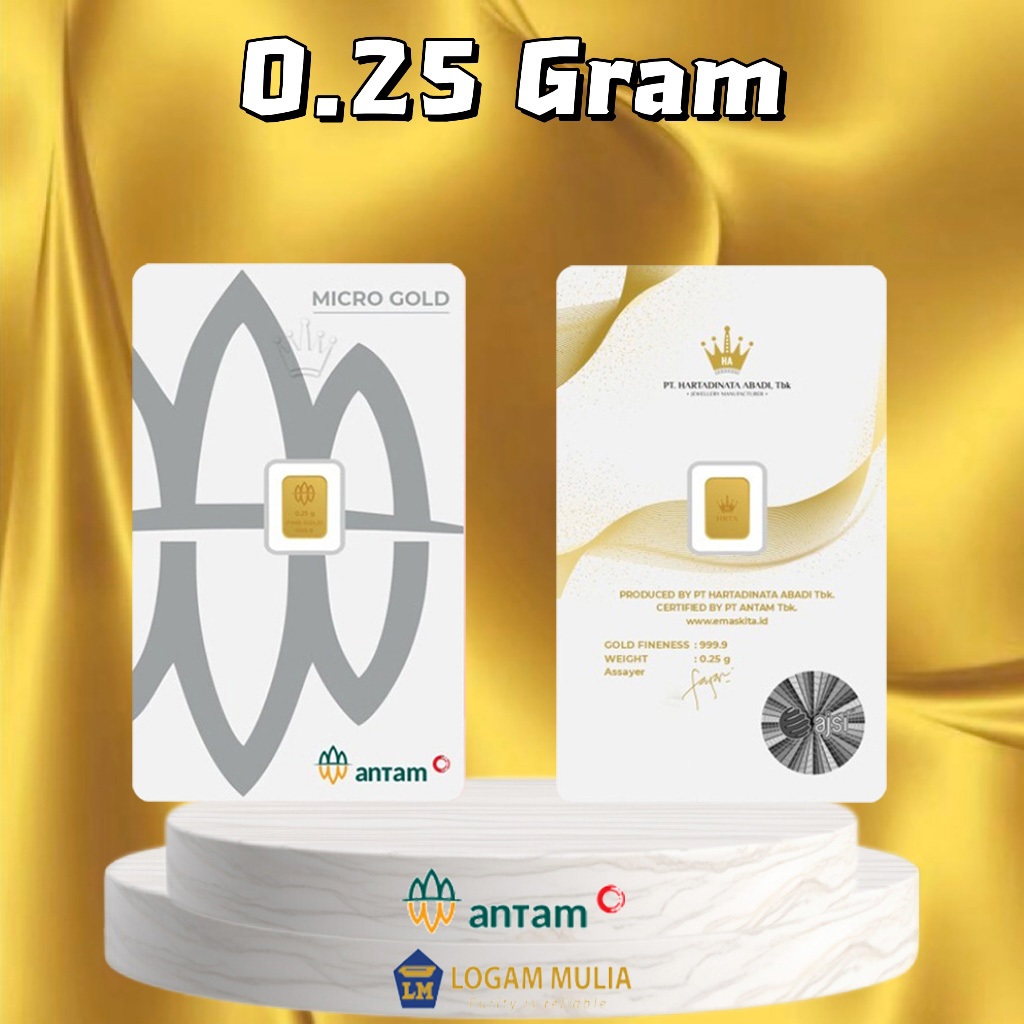 （Dalam stok）Emas 0.25 Gram Certicard Antam Bumn Terbaru Emas Antam 0.25 Gram Logam Mulia Antam Gold 