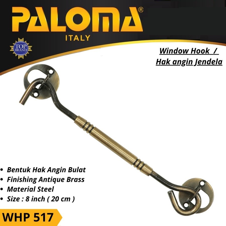 PALOMA WHP 517 PENAHAN JENDELA HAK ANGIN ANTIQUE BRASS