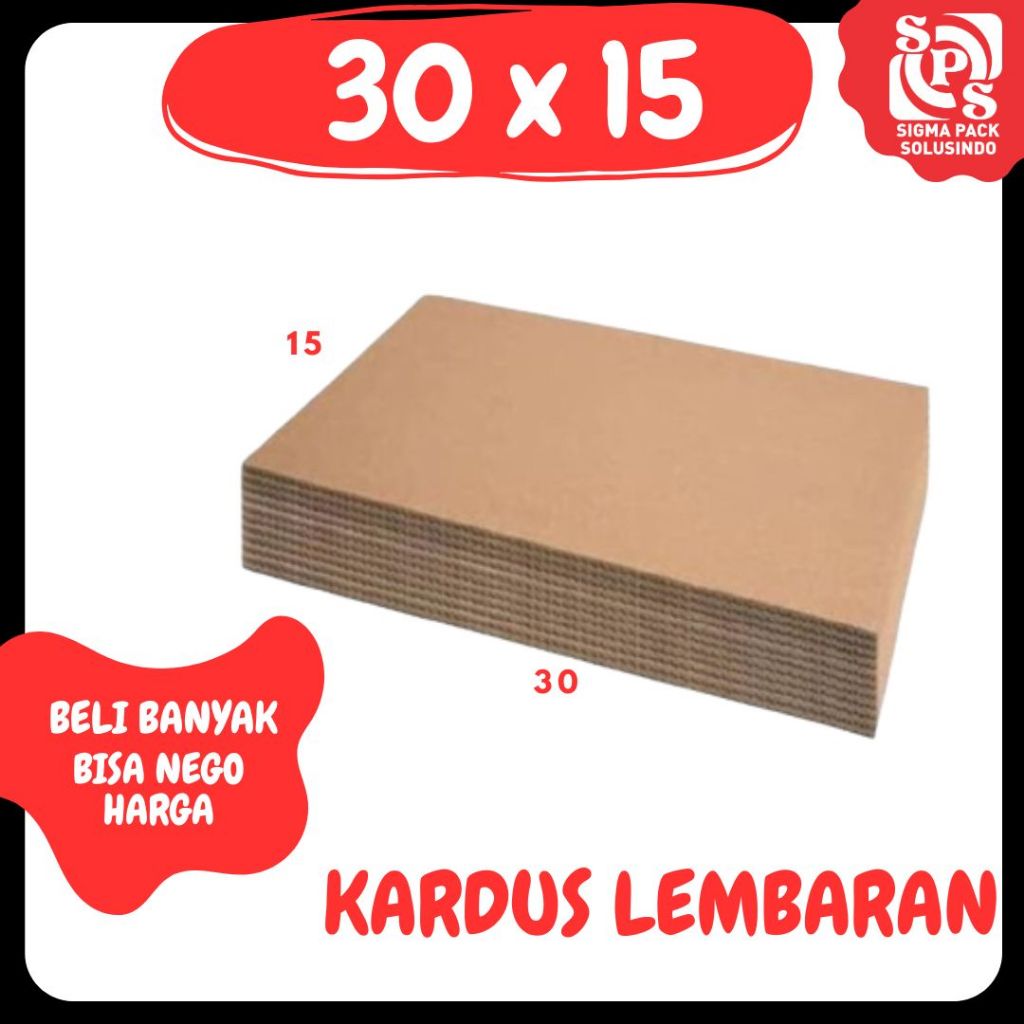 

Kardus Lembaran 30x15 / 20x15 Sheet Polos Single Wall Packing Karton Coklat Warna Packing