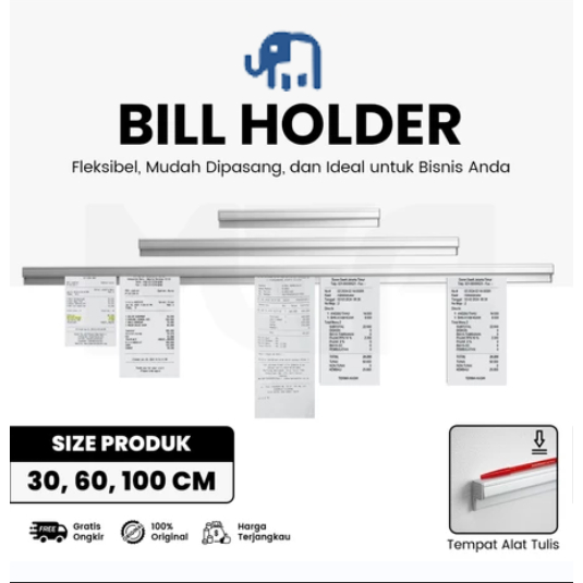 

BILL HOLDER CAPITAN NOTA STAINLESS / RECEIPT HOLDER / PENJEPIT KERTAS BON BILL 30CM/ 60CM / 100CM