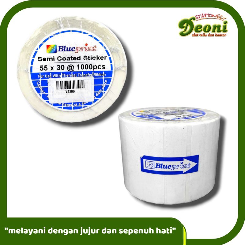 

Blueprint Kertas Semi Coated Sticker 55 x 30 @1000pcs