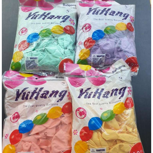 (Pak/100Pcs) YuHang - Balon Latex Tiup 12 Inch