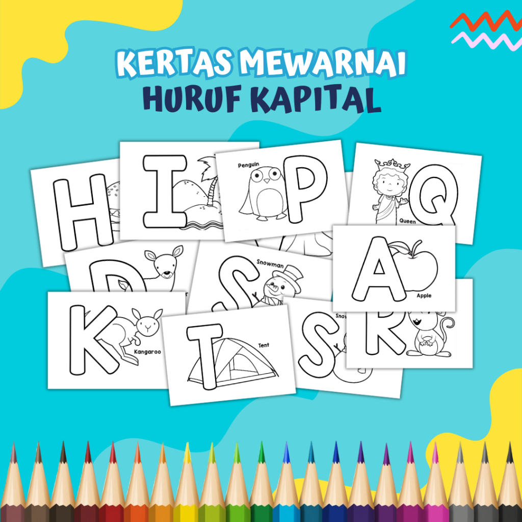 MIMU - Kertas Mewarnai Anak TK & PAUD - Tema Alfabet Besar