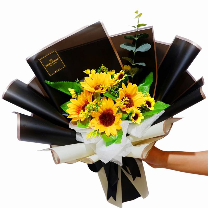 Rqueenbouquet Buket bunga matahari buket sunflowers bunga palsu