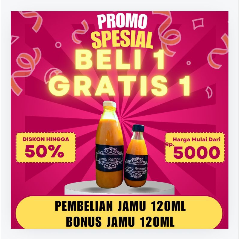 

JAMU KUNYIT ASEM BERAS KENCUR EMPON EMPON TEMULAWAK WEDANG JAHE PAHITAN PAITAN SAMBILOTO BROTOWALI 120ML 250ML 350ML 500ML 600ML 1000ML 1 LITER 1LITER ALAMI TANPA PENGAWET TANPA PEMANIS