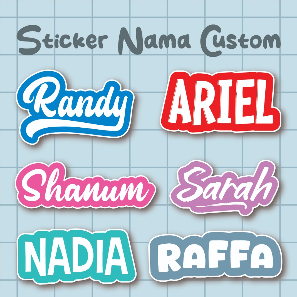 

Vol 3. Stiker Nama Custom Sticker Label Waterproof Untuk Stationery Tumblr Buku Laptop