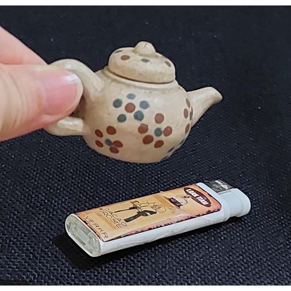 miniatur teko terakota yixing khaki floral