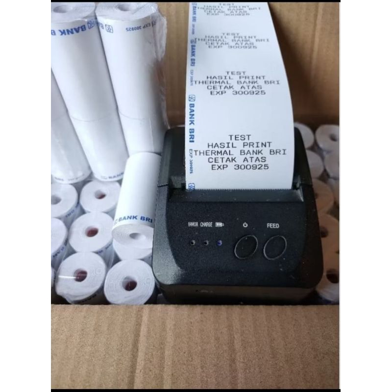 

1 dus isi 100 rol/pcs kertas kasir murah logo BRI thermal paper rol 58x30mm