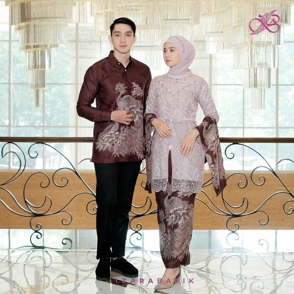 Sherina Dusty Pink - Setelan Baju Kebaya Batik Modern Couple Wisuda Lamaran Kondangan [izarabatik]