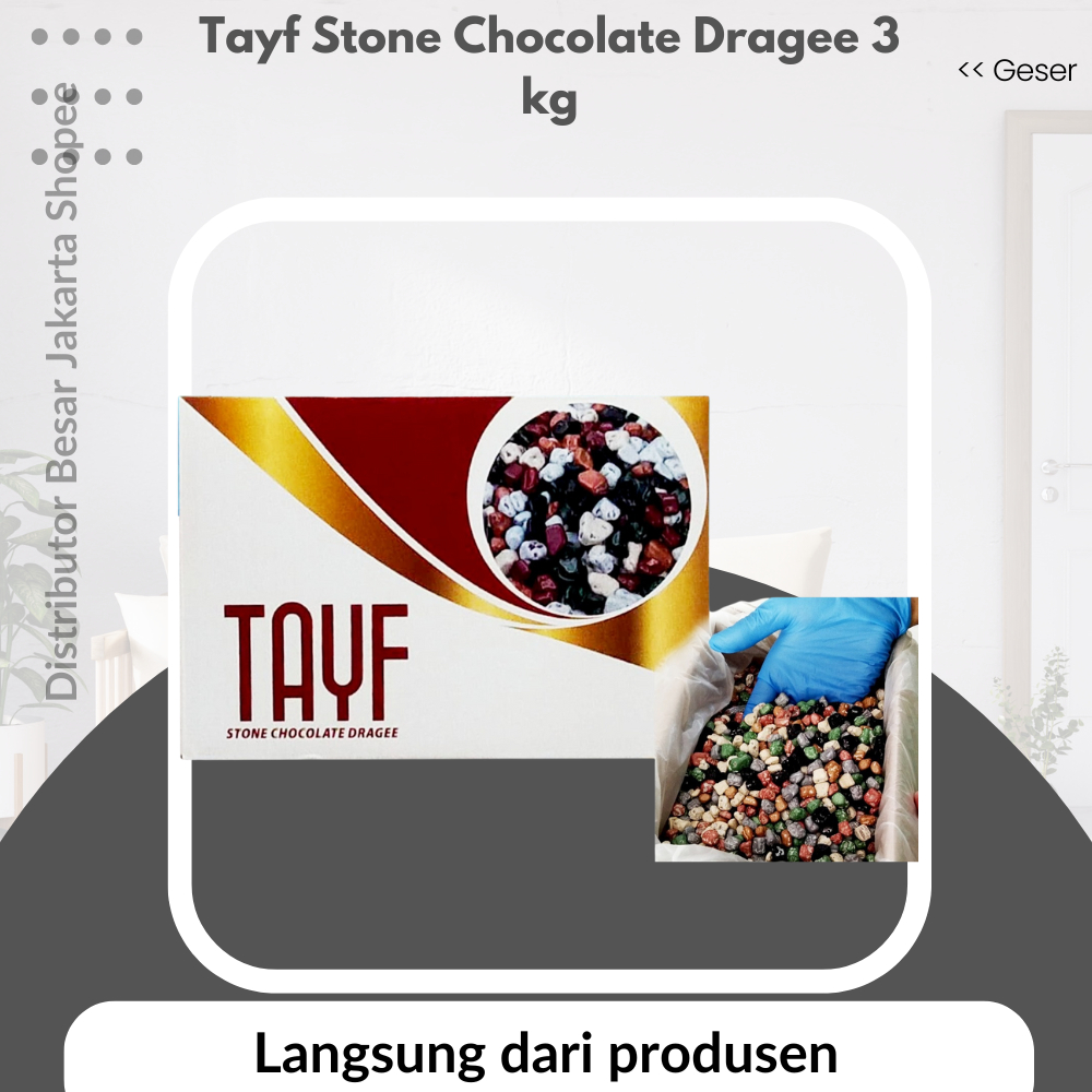 

Tayf Stone Chocolate Dragee 3 kg cokelat kerikil coklat batu oleh oleh haji