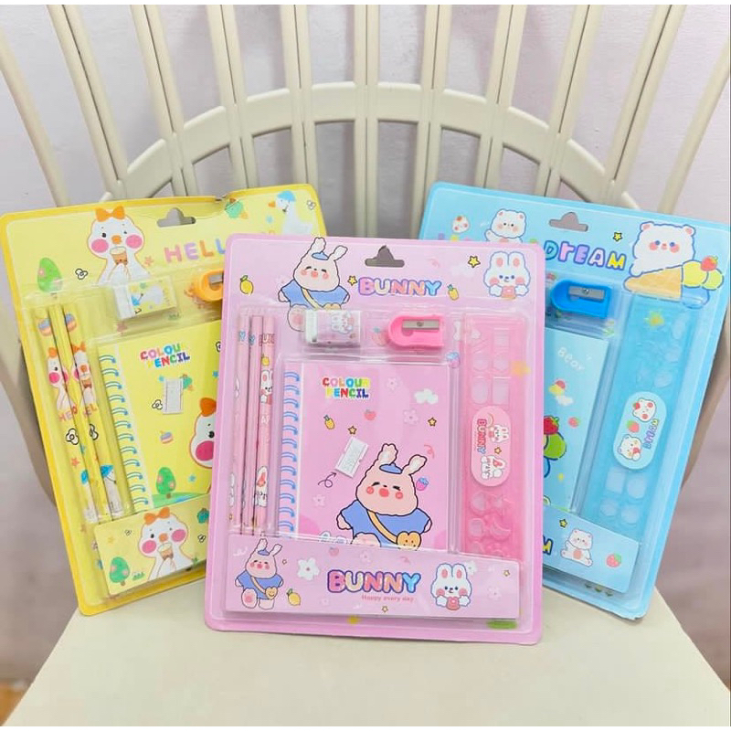 

Set Alat Tulis Karakter Sekolah Stationery Set Note