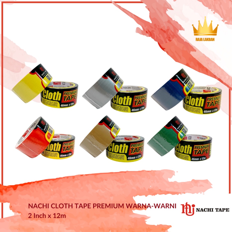 

KP8 Plakban Kain Lakban Kain Cloth Tape Nachi Premiumi 46mm x 12m Warnawarni