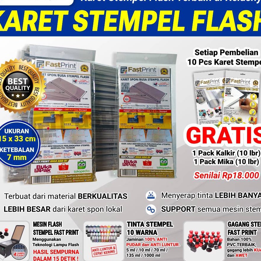 

KF7 Karet Spon Busa Stempel Flash Warna 15x33 CM