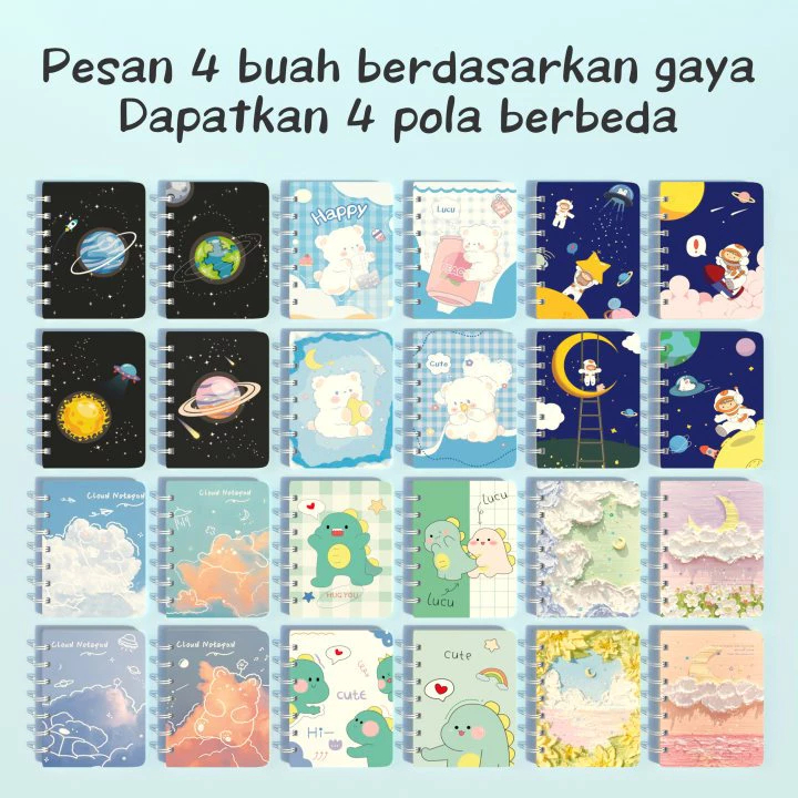 

agen grosir note book isi 80 lembar note book mini buku catatan unik karakter lucu