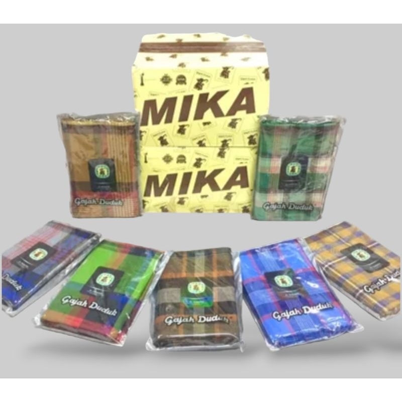 Sarung Gajah Duduk Mika Zipper Original Pria Dewasa Motif Kotak
