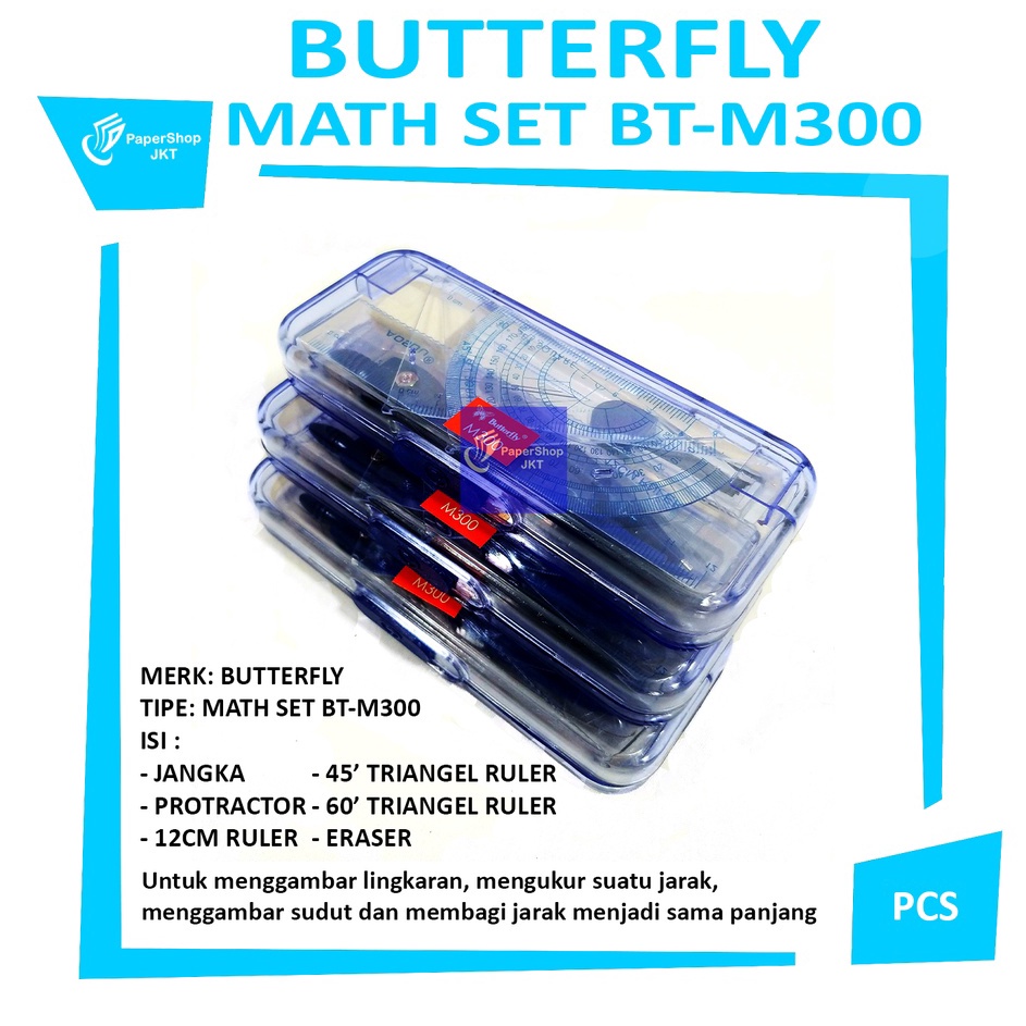 

HJ6 BUTTERFLY Jangka Alat Pembuat Lingkaran Math Set BTM3 Set