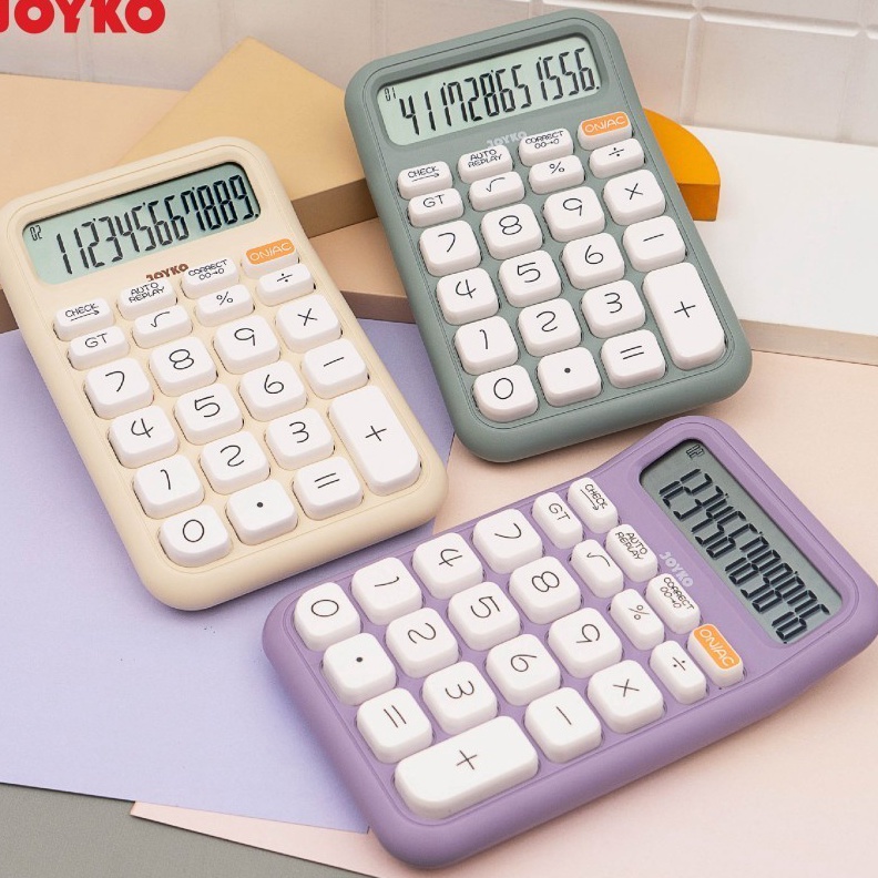 

KF7 Kalkulator Stylist JOYKO CC62CO Calculator Cek Ulang Pastel Color Fancy CC62CO