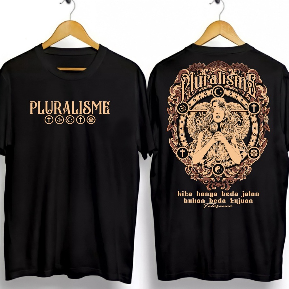 KAOS DISTRO PRIA SKULL ETERNAL LIFE  OUTFIT COWO KEREN PLURALISME GIRLS 2 WARNA  KAOS KATUN  KAOS UN