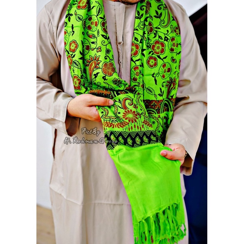 Sorban Anak Laki Laki Gus Iqdam Motif Kashmiri Batik Terompah Bahan Full Rayon Super Adem Surban Hab