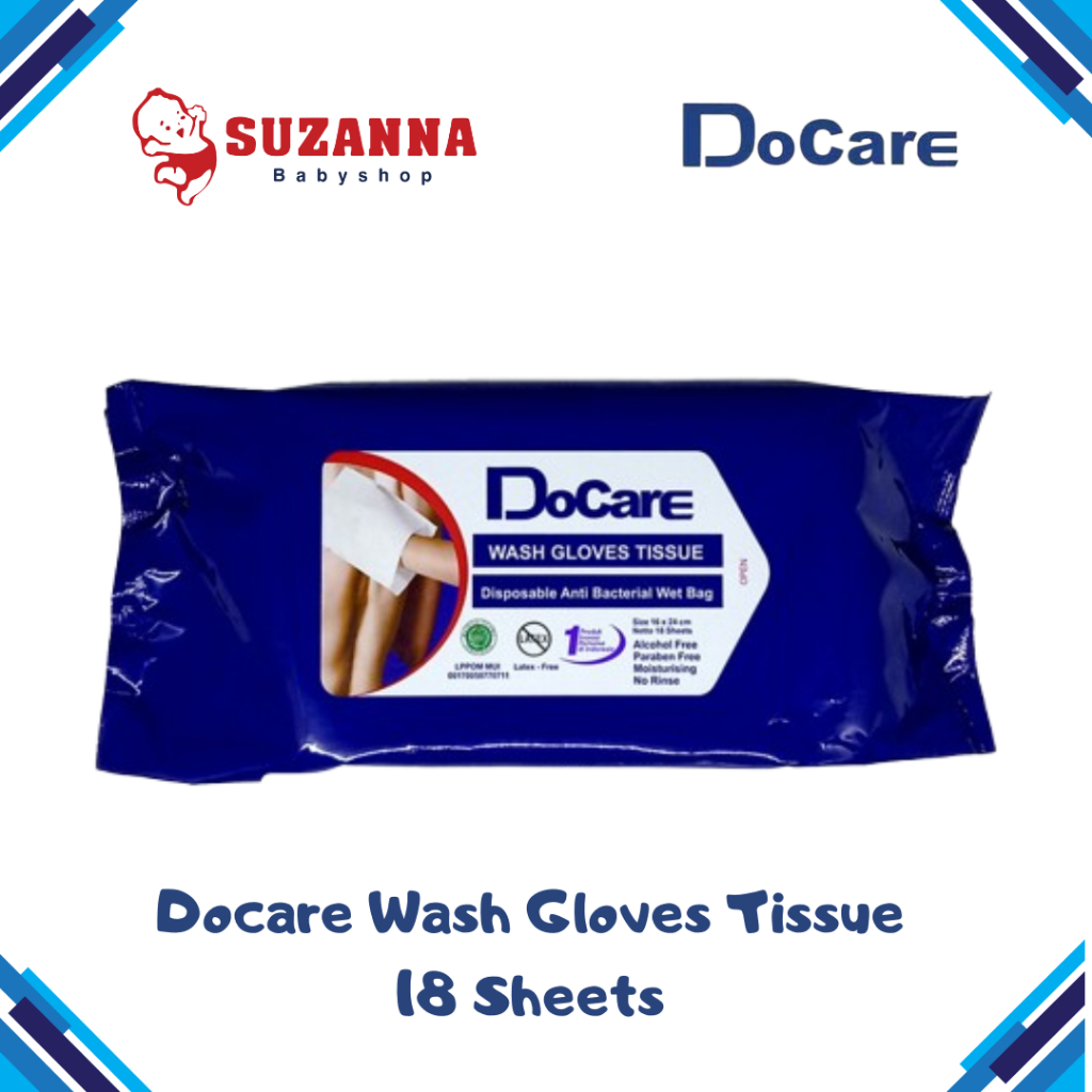 DoCare Wash Gloves 18 sheets - Tisu Basah / Waslap Sekali Pakai