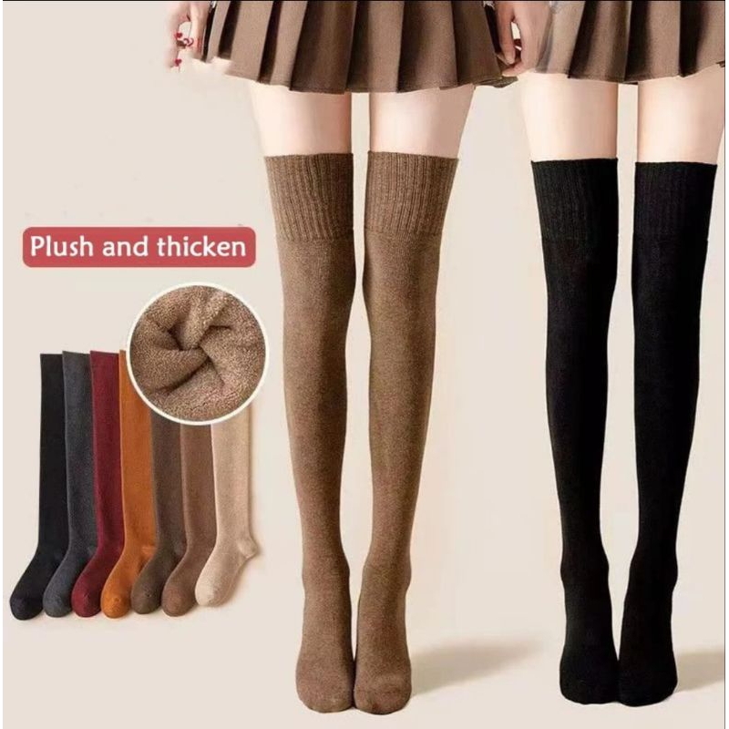 Kaos Kaki Overknee Korea Style Tebal Atas Lutut Wanita dan Remaja Winter Musim Dingin / Kaos Kaki St