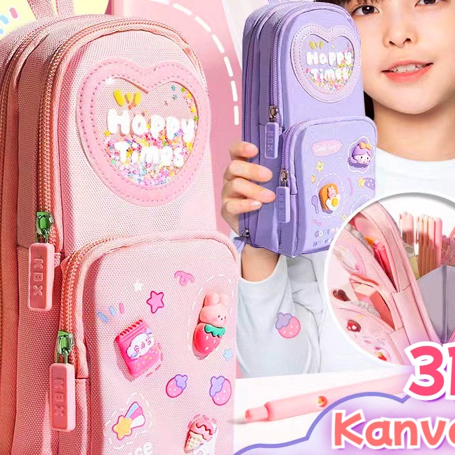 

Istimewa Gaya Tempat pensil kotak 3D Anak perempuan Lucu Kotak pensil kanvas 6 ruangKotak pensil anak sekolahTempat pensil kapasitas strobericeries krim