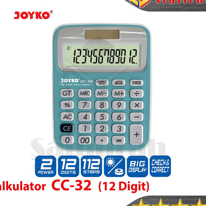 

Termurah Kalkulator Meja Joyko CC 32 Mesin Hitung CC32 Calculator 12 Dit Check Correct Display