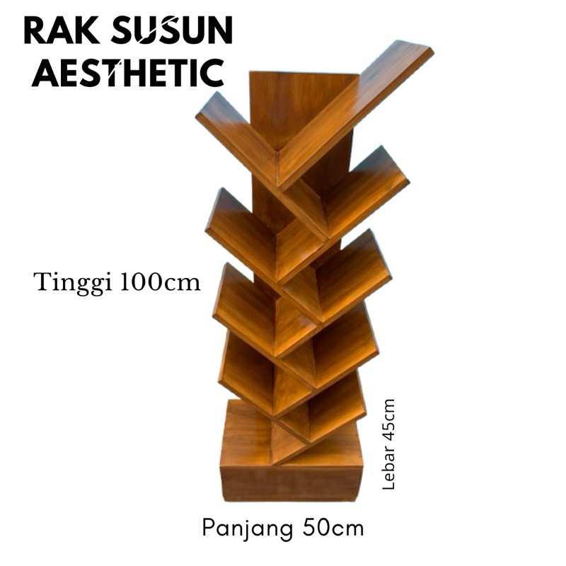 Rak Susun Aesthetic Minimalis Serbaguna / Rak Kayu Aesthetic / Rak Minimalis / Rak Buku / Rak Bunga 