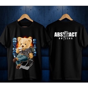 KAOS BERUANG TEDDY BEAR SANTAI KAOS ABSTRACT GINS  BAJU DISTRO PRIA  KAOS PRIA KEREN TEARU  KAOS COW