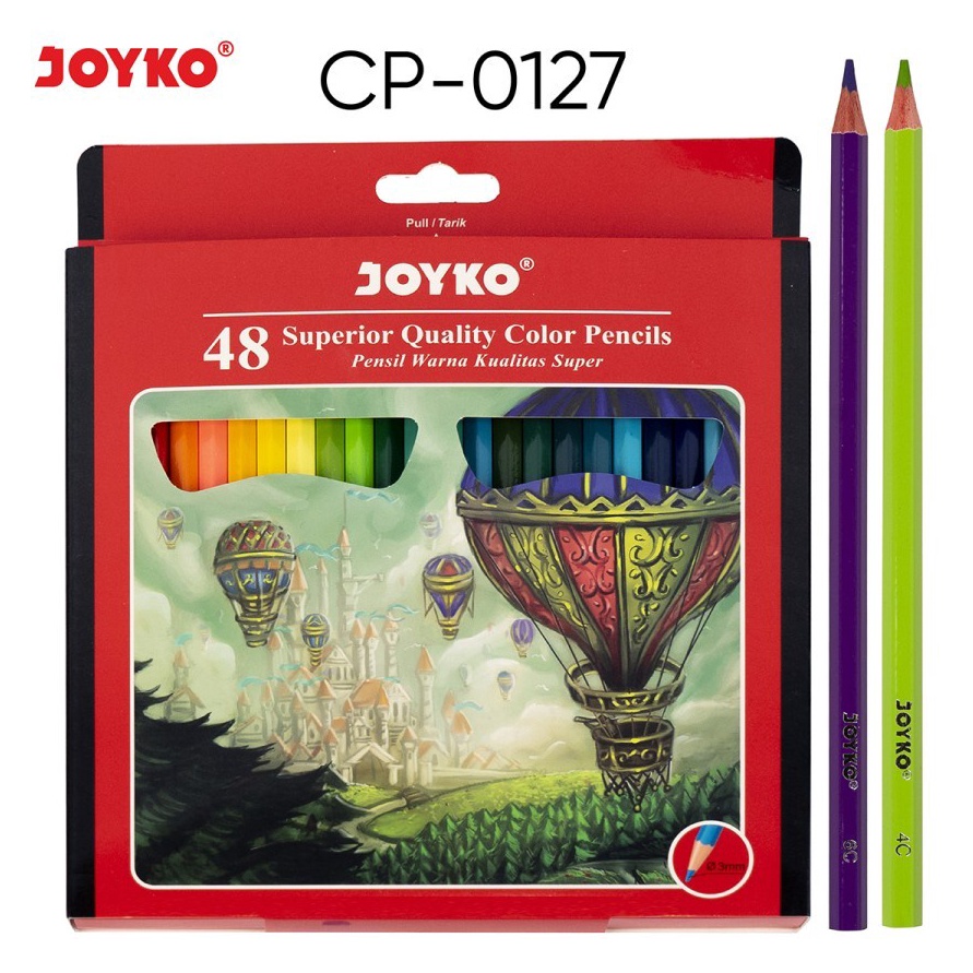 

KODE G78G Pensil Warna Joyko CP127 48 Warna Panjang Superior Quality Color Pencils