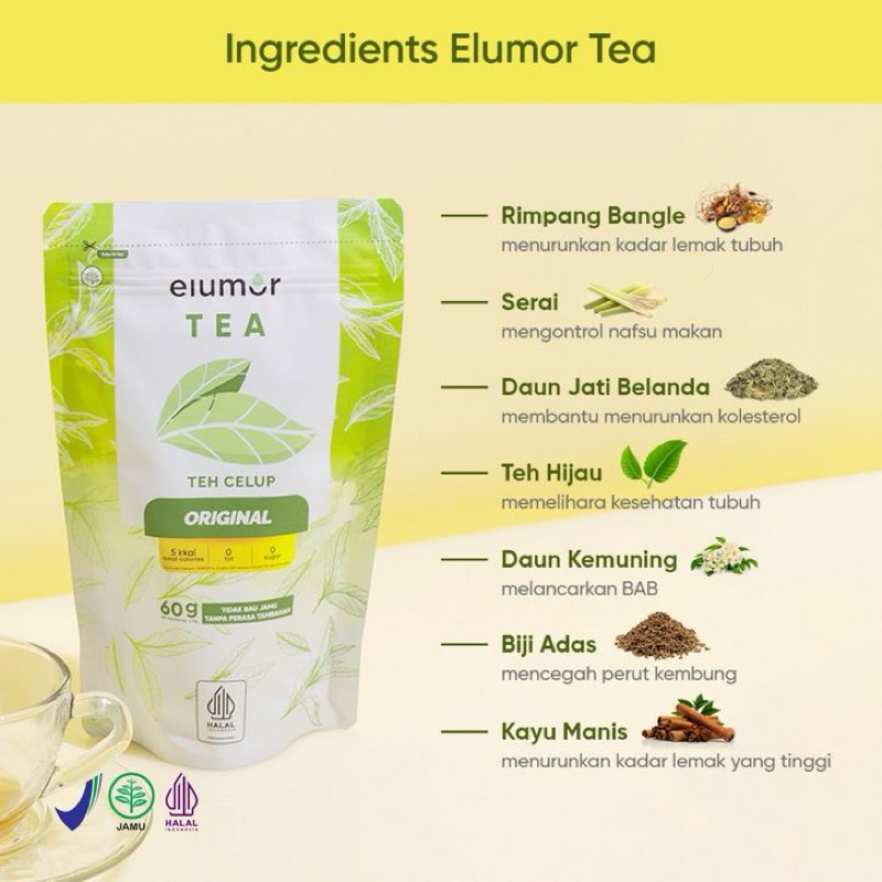 

New Formula Elumor Tea Original Isi 30 Kantong Teh