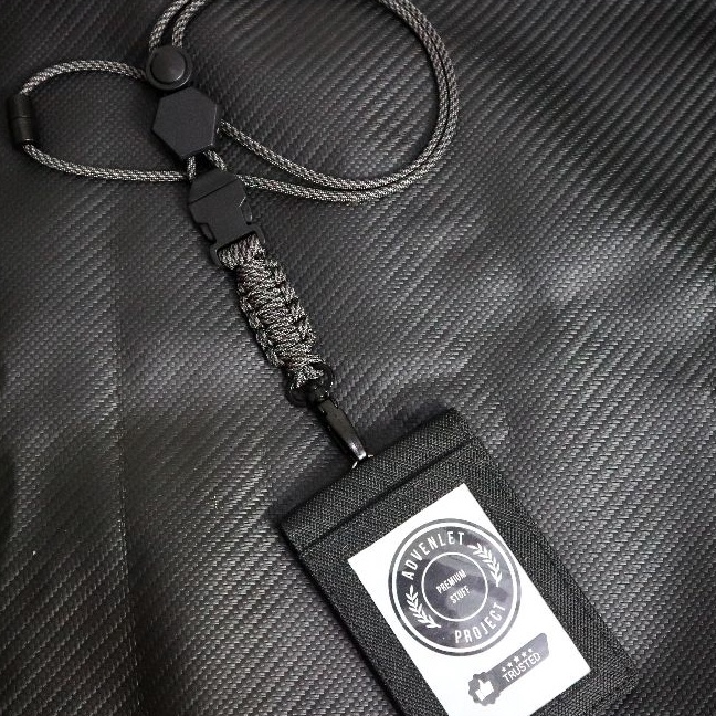 

FG2 ID Card Tali Paracord Militer Polri Frame Kanvas Snaphook Alloy Besi Premium